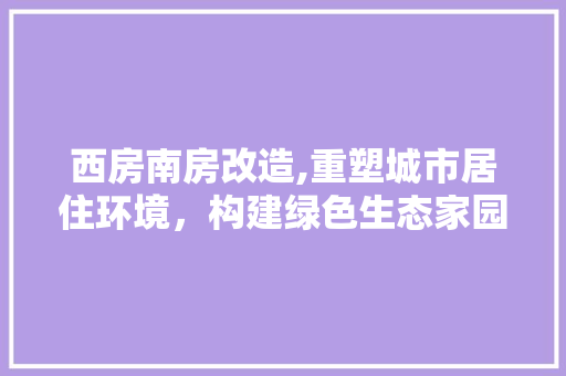 西房南房改造,重塑城市居住环境，构建绿色生态家园