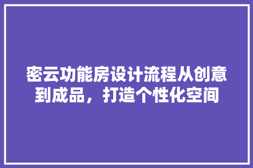 密云功能房设计流程从创意到成品，打造个性化空间