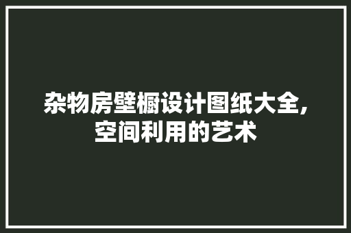 杂物房壁橱设计图纸大全,空间利用的艺术