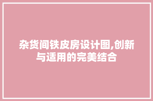 杂货间铁皮房设计图,创新与适用的完美结合