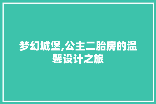 梦幻城堡,公主二胎房的温馨设计之旅