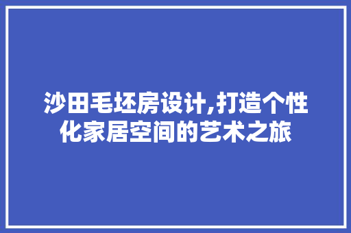 沙田毛坯房设计,打造个性化家居空间的艺术之旅