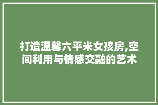 打造温馨六平米女孩房,空间利用与情感交融的艺术