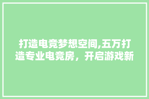 打造电竞梦想空间,五万打造专业电竞房，开启游戏新境界