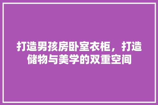 打造男孩房卧室衣柜，打造储物与美学的双重空间