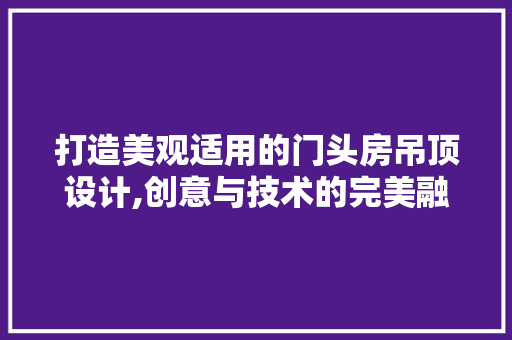打造美观适用的门头房吊顶设计,创意与技术的完美融合
