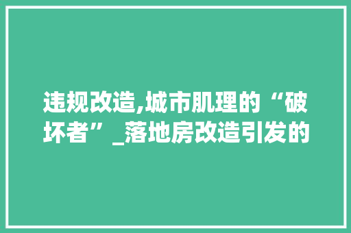违规改造,城市肌理的“破坏者”_落地房改造引发的思考