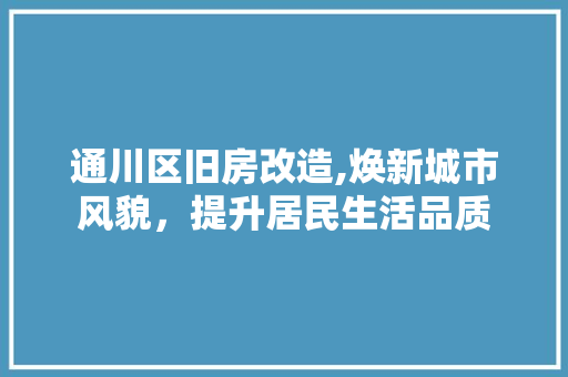 通川区旧房改造,焕新城市风貌，提升居民生活品质