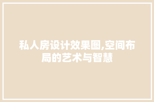私人房设计效果图,空间布局的艺术与智慧