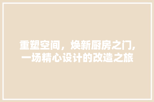 重塑空间，焕新厨房之门,一场精心设计的改造之旅