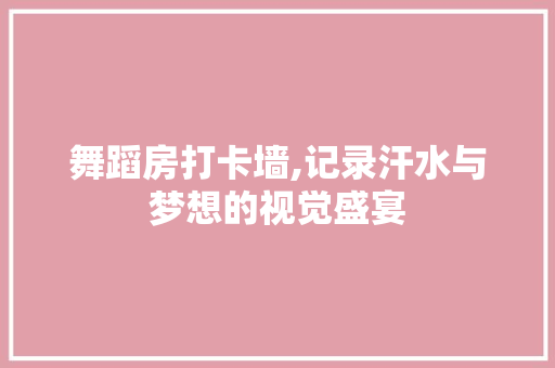 舞蹈房打卡墙,记录汗水与梦想的视觉盛宴