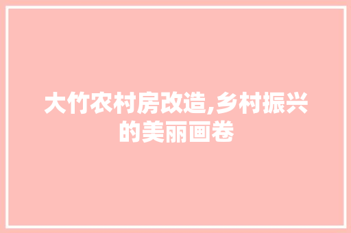 大竹农村房改造,乡村振兴的美丽画卷