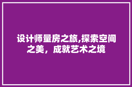 设计师量房之旅,探索空间之美，成就艺术之境