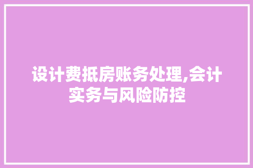 设计费抵房账务处理,会计实务与风险防控