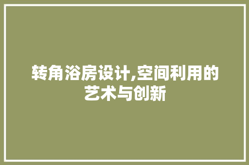 转角浴房设计,空间利用的艺术与创新
