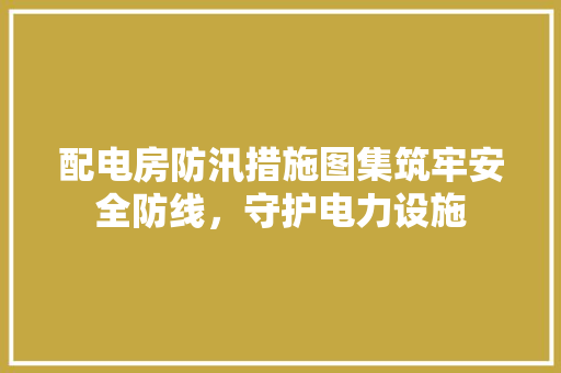 配电房防汛措施图集筑牢安全防线，守护电力设施