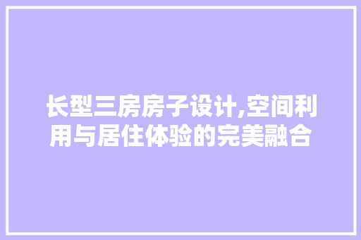 长型三房房子设计,空间利用与居住体验的完美融合