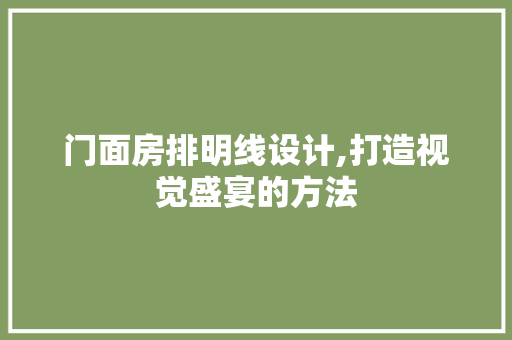 门面房排明线设计,打造视觉盛宴的方法