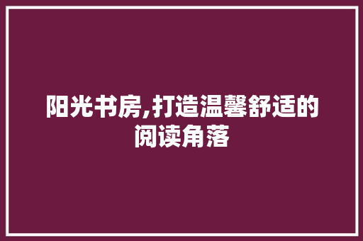 阳光书房,打造温馨舒适的阅读角落