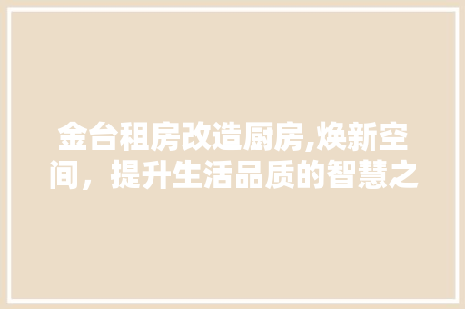 金台租房改造厨房,焕新空间，提升生活品质的智慧之选