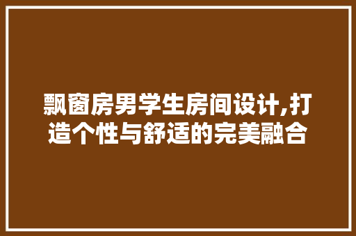 飘窗房男学生房间设计,打造个性与舒适的完美融合