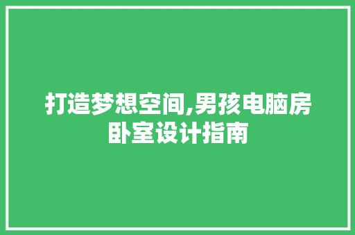 打造梦想空间,男孩电脑房卧室设计指南