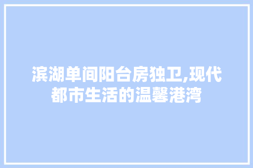 滨湖单间阳台房独卫,现代都市生活的温馨港湾