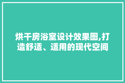 烘干房浴室设计效果图,打造舒适、适用的现代空间