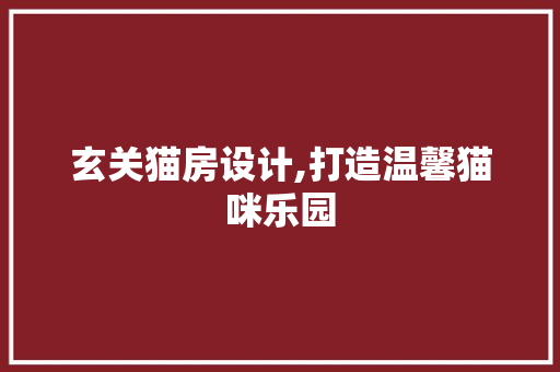 玄关猫房设计,打造温馨猫咪乐园