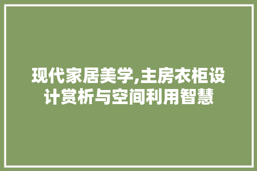 现代家居美学,主房衣柜设计赏析与空间利用智慧