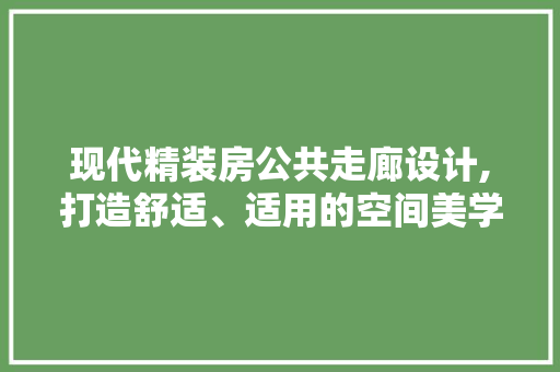 现代精装房公共走廊设计,打造舒适、适用的空间美学
