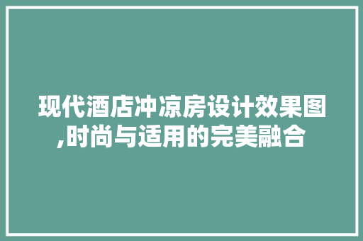 现代酒店冲凉房设计效果图,时尚与适用的完美融合
