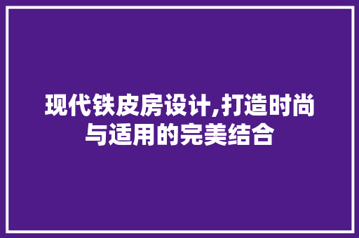 现代铁皮房设计,打造时尚与适用的完美结合