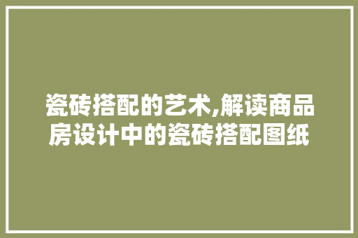 瓷砖搭配的艺术,解读商品房设计中的瓷砖搭配图纸