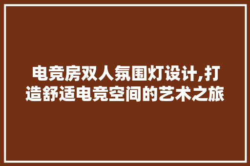 电竞房双人氛围灯设计,打造舒适电竞空间的艺术之旅