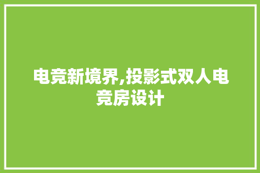 电竞新境界,投影式双人电竞房设计