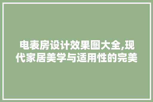 电表房设计效果图大全,现代家居美学与适用性的完美融合