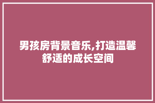 男孩房背景音乐,打造温馨舒适的成长空间