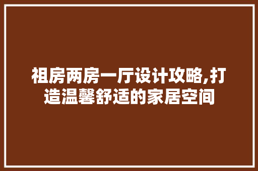 祖房两房一厅设计攻略,打造温馨舒适的家居空间