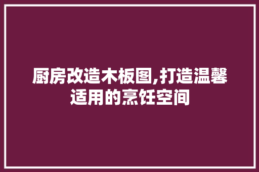 厨房改造木板图,打造温馨适用的烹饪空间