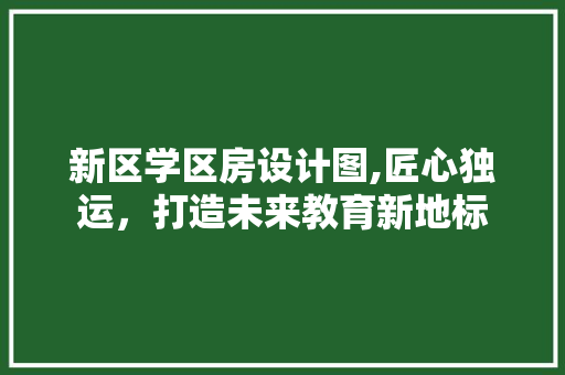 新区学区房设计图,匠心独运，打造未来教育新地标