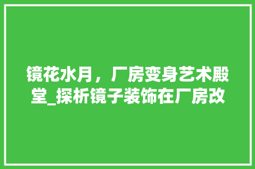 镜花水月，厂房变身艺术殿堂_探析镜子装饰在厂房改造中的应用