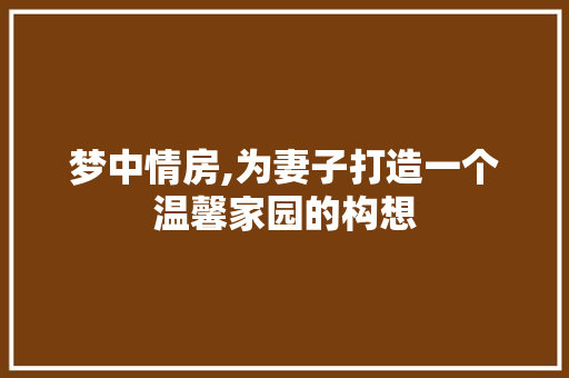 梦中情房,为妻子打造一个温馨家园的构想