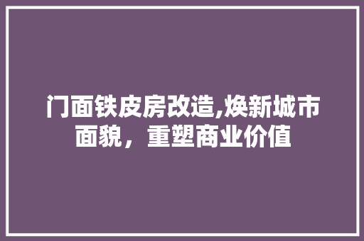 门面铁皮房改造,焕新城市面貌，重塑商业价值