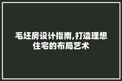 毛坯房设计指南,打造理想住宅的布局艺术