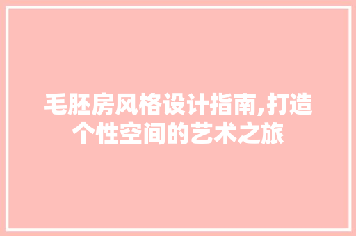 毛胚房风格设计指南,打造个性空间的艺术之旅