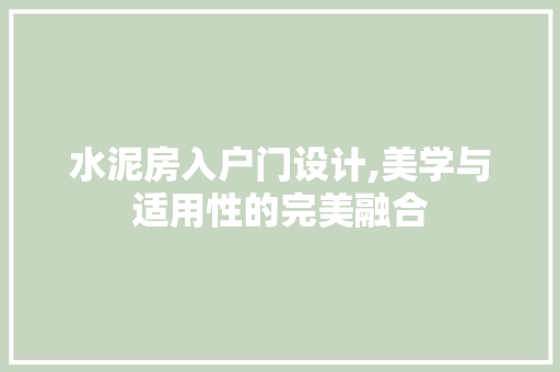 水泥房入户门设计,美学与适用性的完美融合