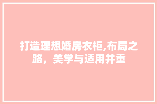 打造理想婚房衣柜,布局之路，美学与适用并重