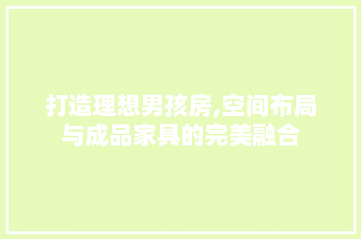 打造理想男孩房,空间布局与成品家具的完美融合