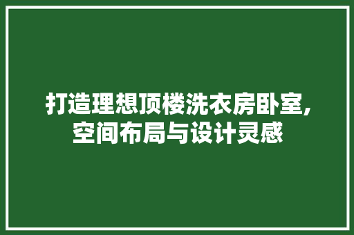 打造理想顶楼洗衣房卧室,空间布局与设计灵感